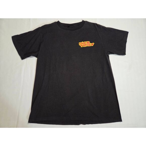 VINTAGE CALLING DICK TRACY DISNEY MOVIE T SHIRT BLACK MENS LARGE SINGLE STITCH - Picture 1 of 6